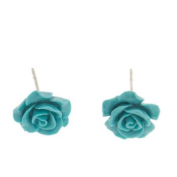 Pendientes de plata con flor azul de Tabata Morgana