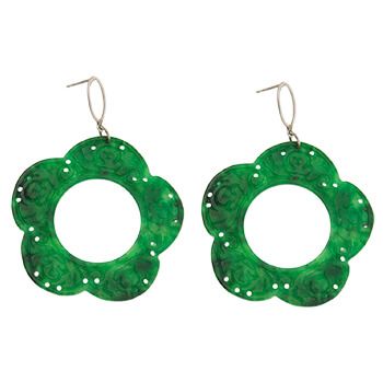 Pendientes de Jade y plata flor de Tabata Morgana