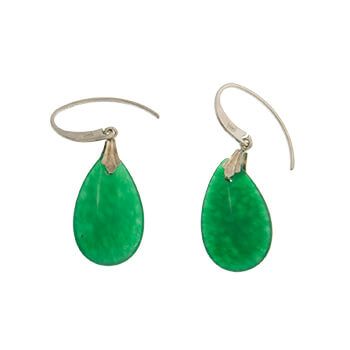 Pendientes de Jade y plata forma flor de Tabata Morgana