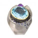 Anillo de plata con Amatistas y Topacio Azul de Tabata Morgana