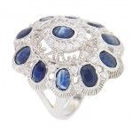 Anillo de plata con zafiros y circonitas de Tabata Morgana