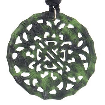 Colgante medallón jade verde redondo de Tabata Morgana